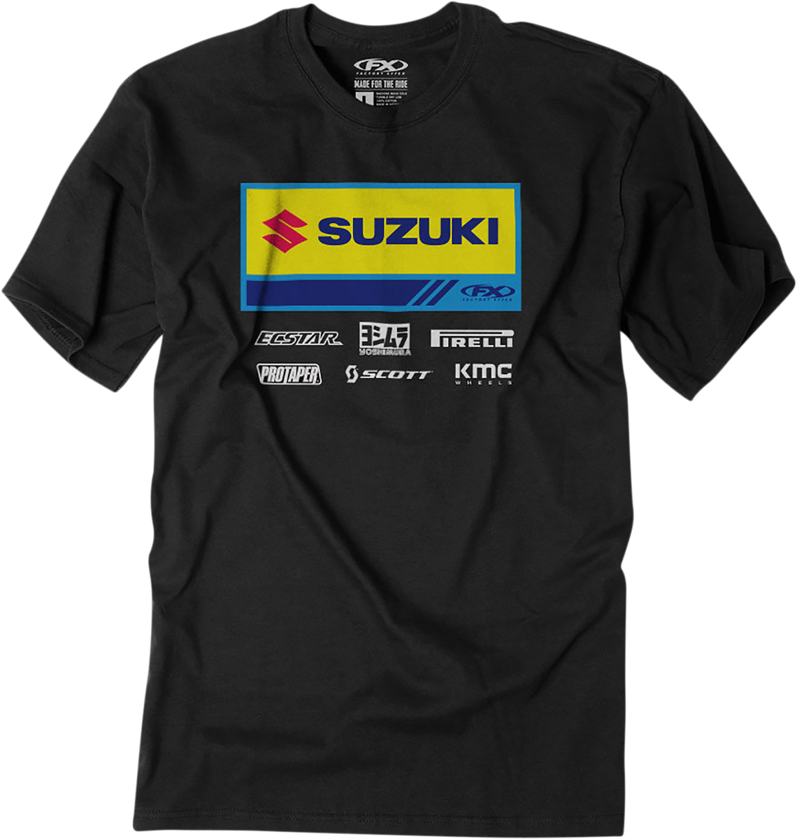 FACTORY EFFEX Suzuki 21 Racewear Camiseta - Negro - Grande 24-87424 