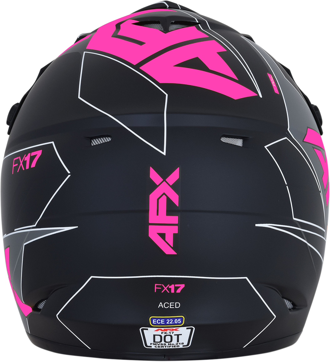AFX FX-17 Helmet - Aced - Matte Black/Pink - Small 0110-6510