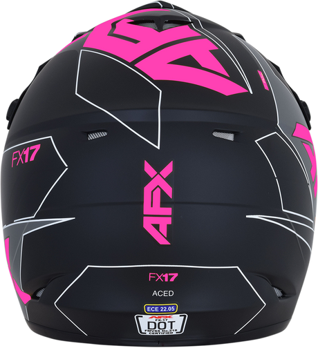 AFX FX-17 Helmet - Aced - Matte Black/Pink - XS 0110-6509