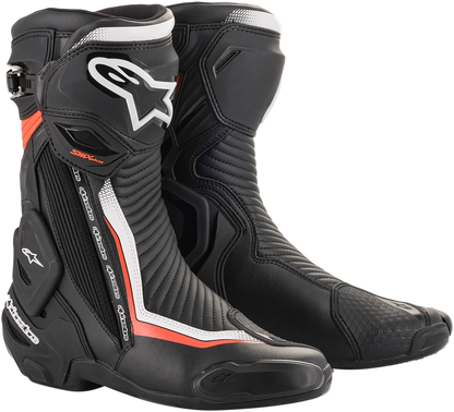 ALPINESTARS SMX+ Boots - Black/White/Red Fluorescent - US 11.5 / EU 46 2221019-1231-46