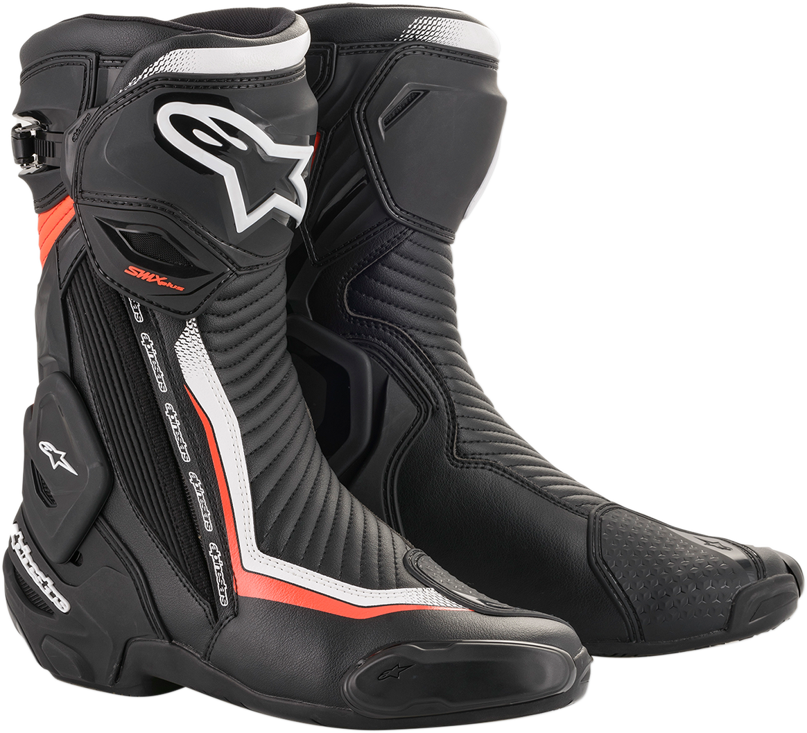 ALPINESTARS SMX+ Boots - Black/White/Red Fluorescent - US 10.5 / EU 45 2221019-1231-45