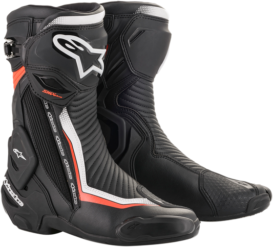 ALPINESTARS SMX+ Boots - Black/White/Red Fluorescent - US 10.5 / EU 45 2221019-1231-45