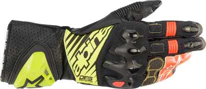 ALPINESTARS GP Tech V2 S Gloves - Black/Fluo Yellow/White/Fluo Red - 2XL 3556422-1503-2X