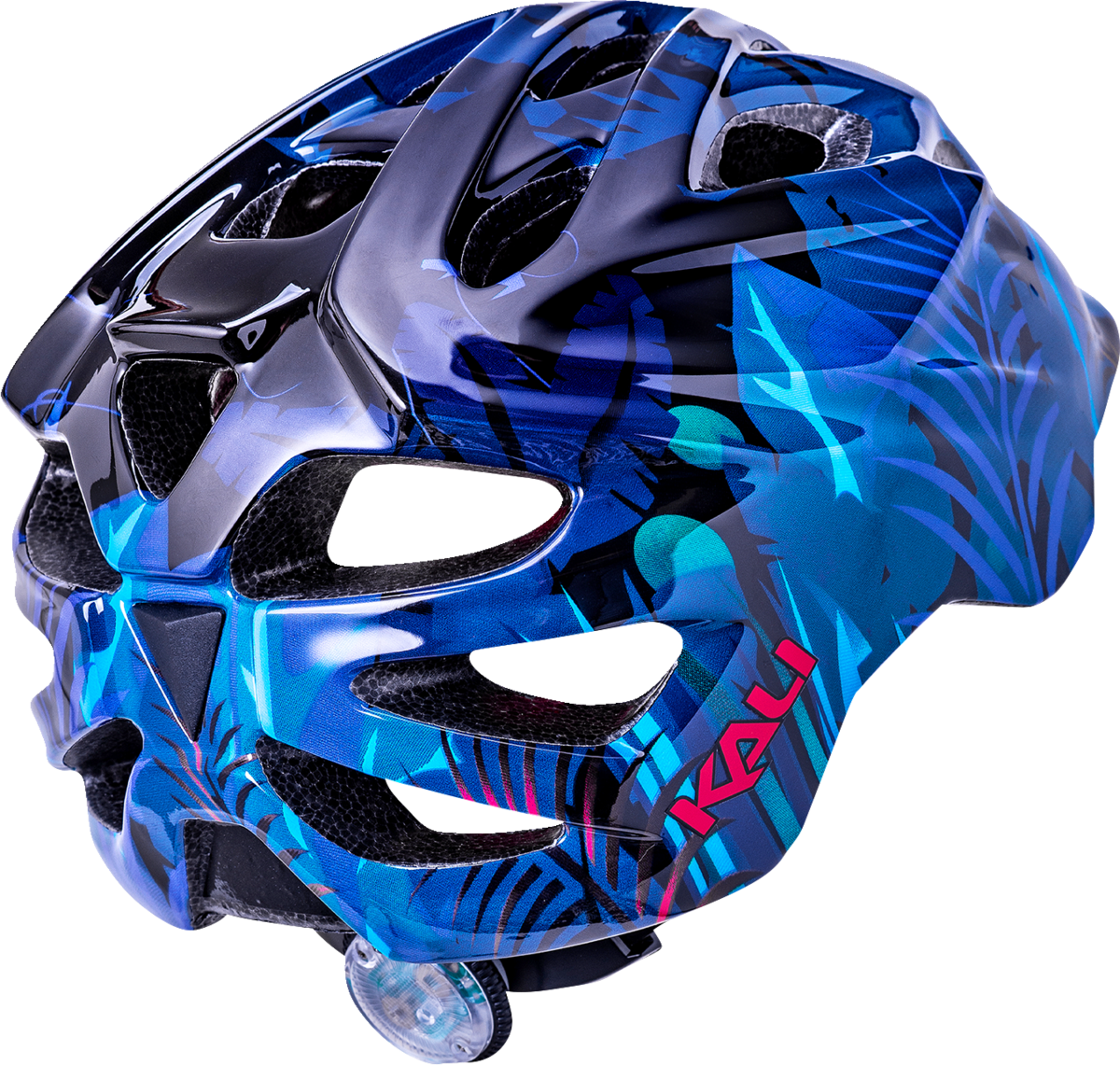 KALI Child Chakra Lighted Helmet - Jungle - Gloss Blue - Small 221022225