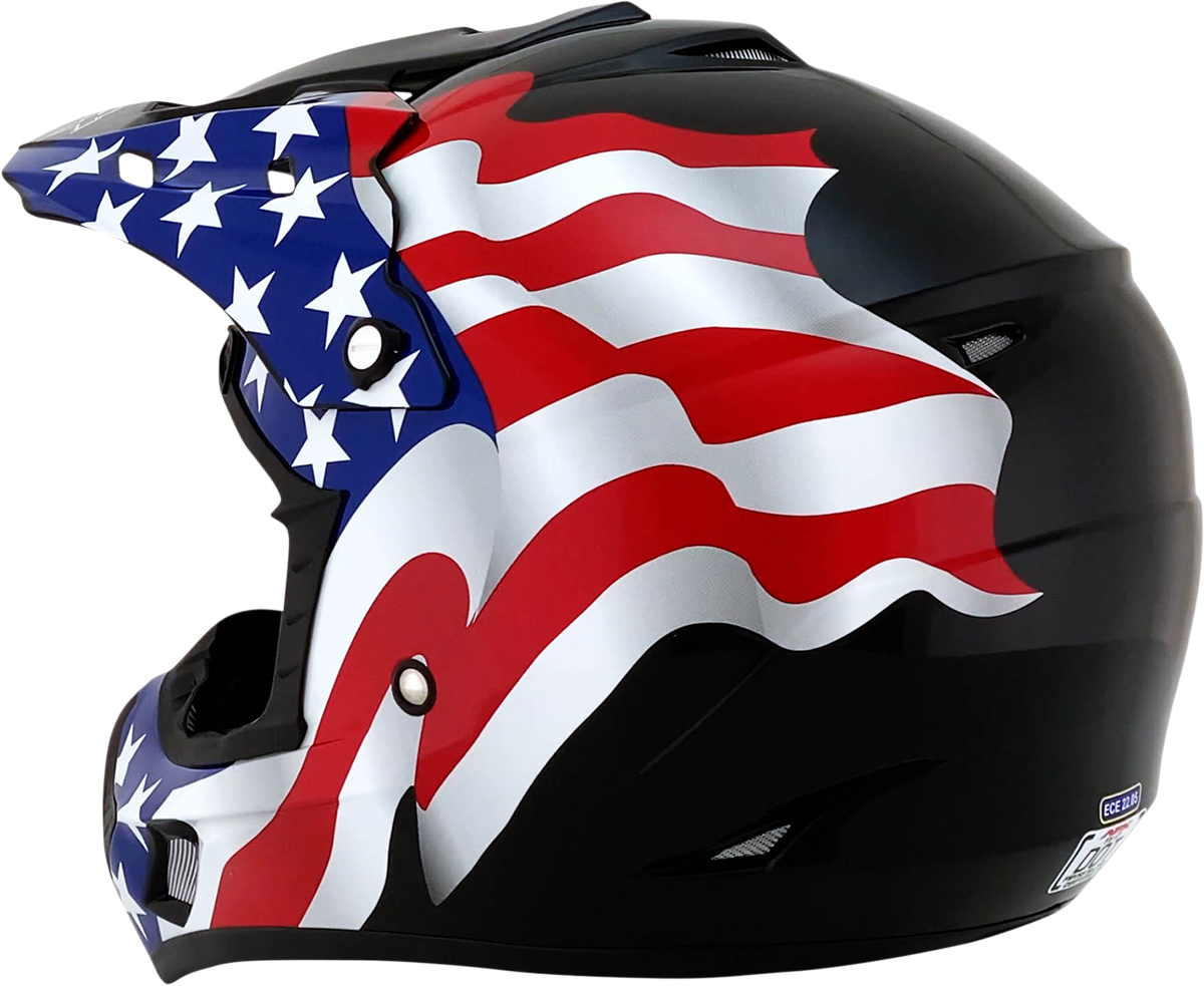 AFX FX-17 Helmet - Flag - Black - Medium 0110-2370
