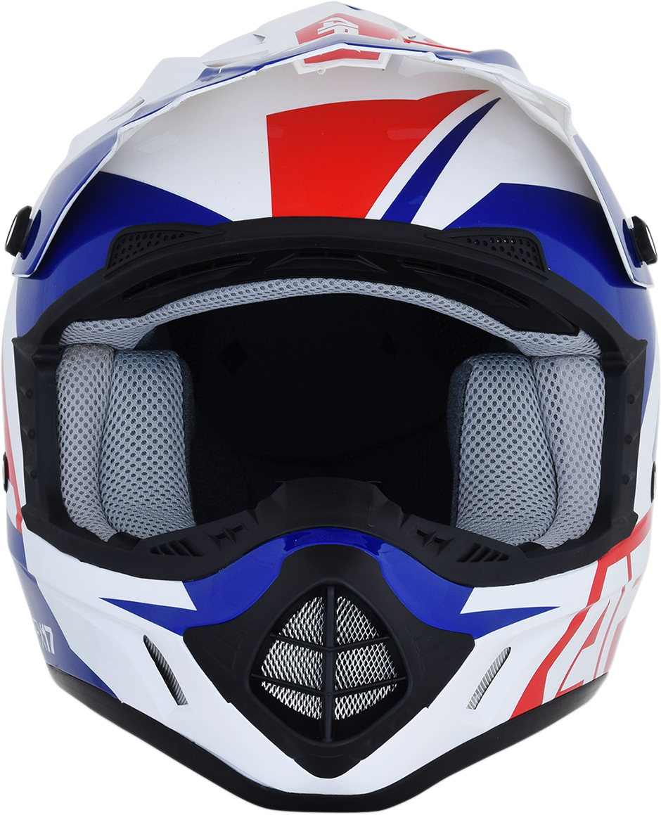 AFX FX-17 Helmet - Aced - Red/White/Blue - Medium 0110-6480