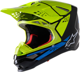 Casco ALPINESTARS Supertech M8 - Fábrica - Negro/Amarillo/Azul - Pequeño 8302922-1578-SM 