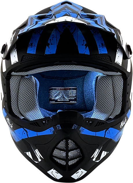 AFX FX-17Y Helmet - Attack - Matte Black/Blue - Large 0111-1410