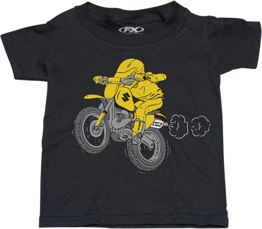 FACTORY EFFEX Camiseta Suzuki Moto para niños pequeños - Negro - 3T 24-83422 
