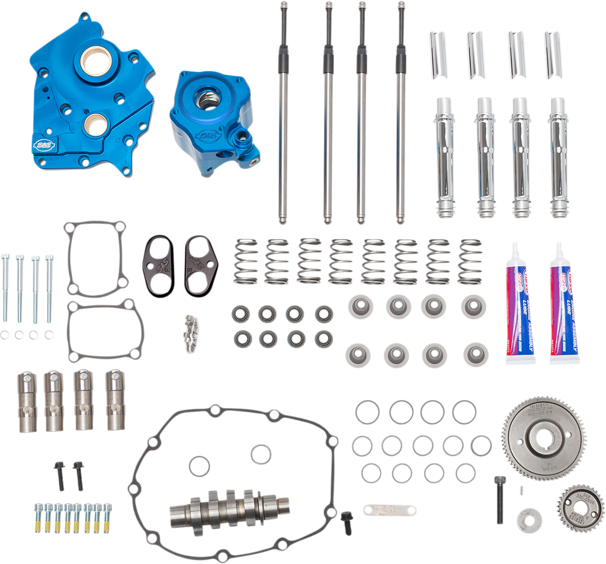 S&S CYCLE Cam Chest Kit with Plate M8 - Gear Drive - Oil Cooled - 540 Cam - Chrome Pushrods 310-1119