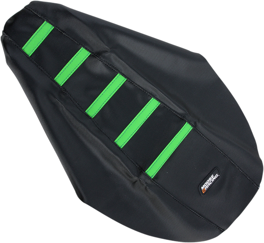 MOOSE RACING Ribbed Seat Cover - Black Cover/Green Ribs - Kawasaki KX8091-334RT