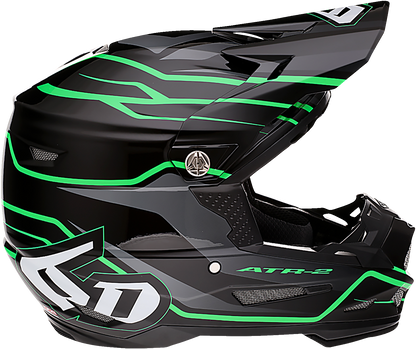 6D ATR-2 Helmet - Phase - Black/Green - Small 12-2845