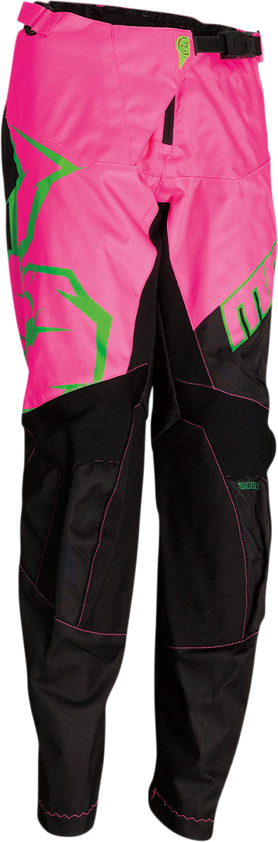 MOOSE RACING Pantalones clasificatorios para jóvenes - Negro/Rosa/Verde - 26 2903-1987 