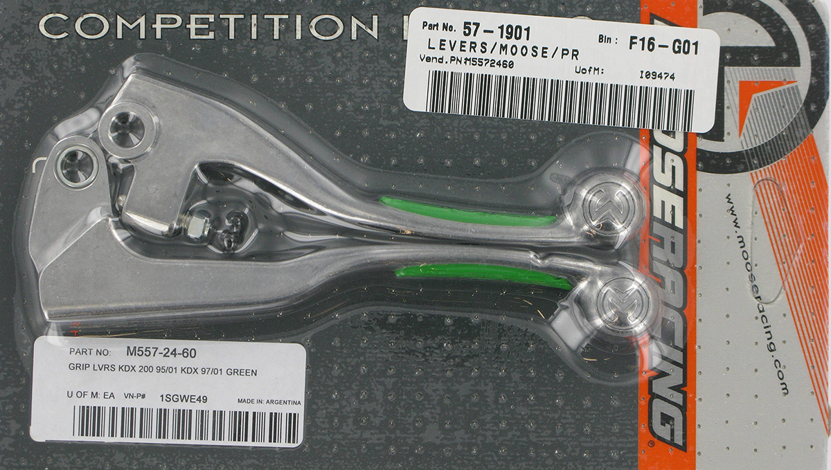 MOOSE RACING Lever Set - Competition - Green 1SGWE49