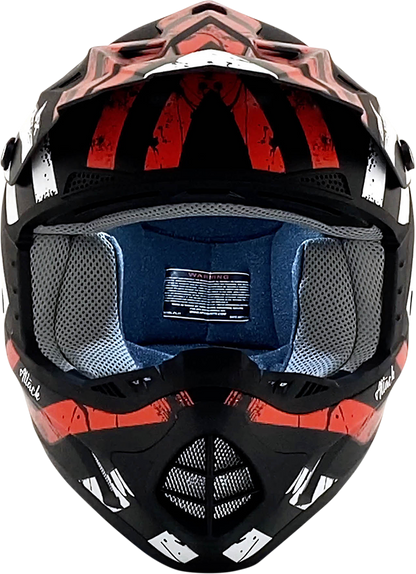 AFX FX-17 Helmet - Attack - Matte Black/Red - Medium 0110-7150