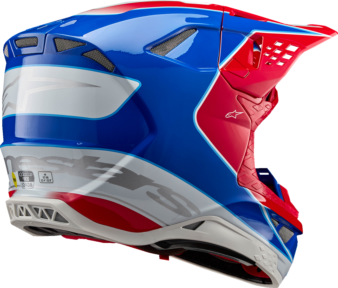 ALPINESTARS Supertech M10 Helmet - Aeon - MIPS® - Gloss Bright Red/Blue - Large 8301923-3017-L