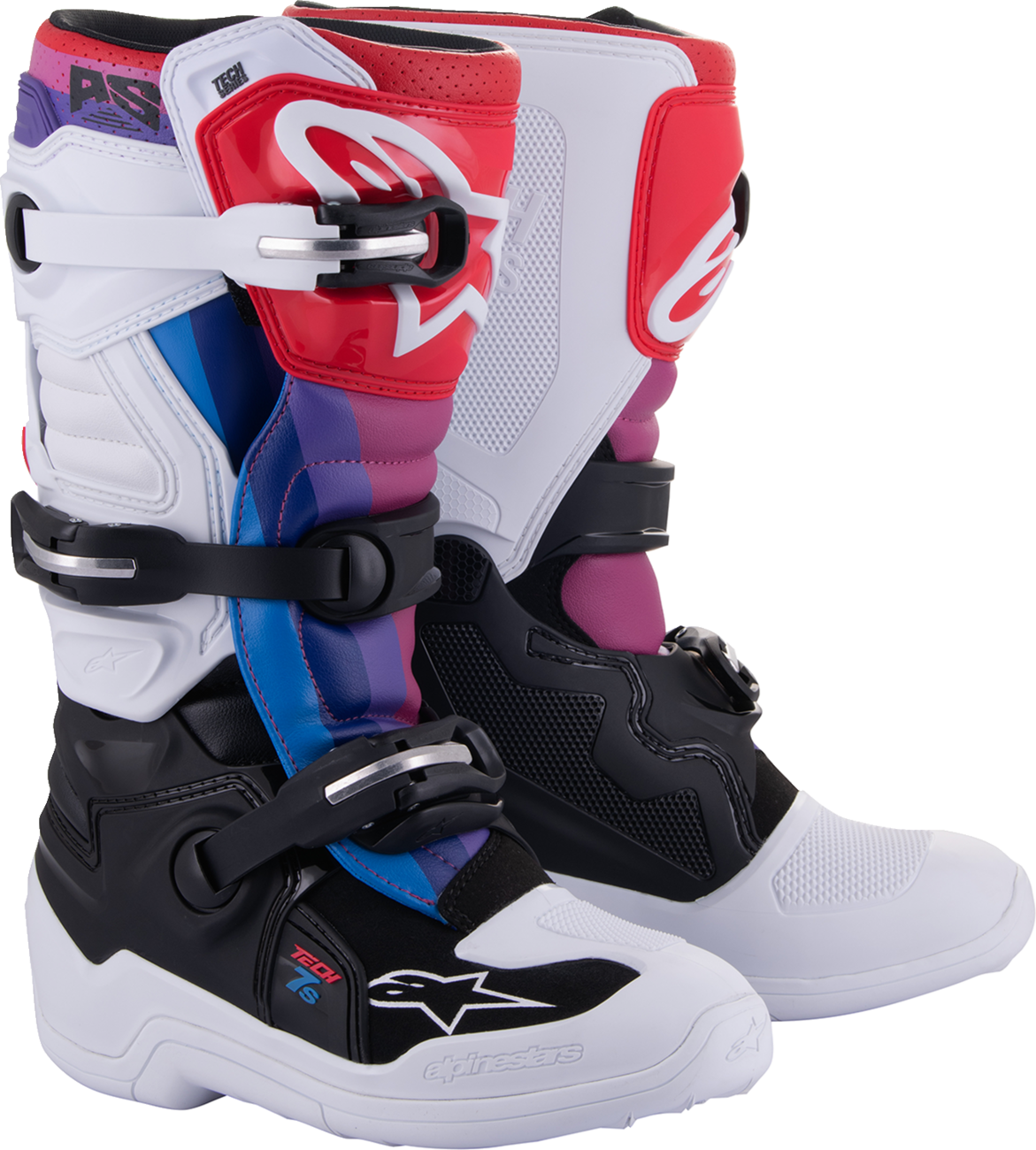 Botas ALPINESTARS Youth Tech 7S - Blanco/Negro/Arco iris - US 2 2015017-289-2 