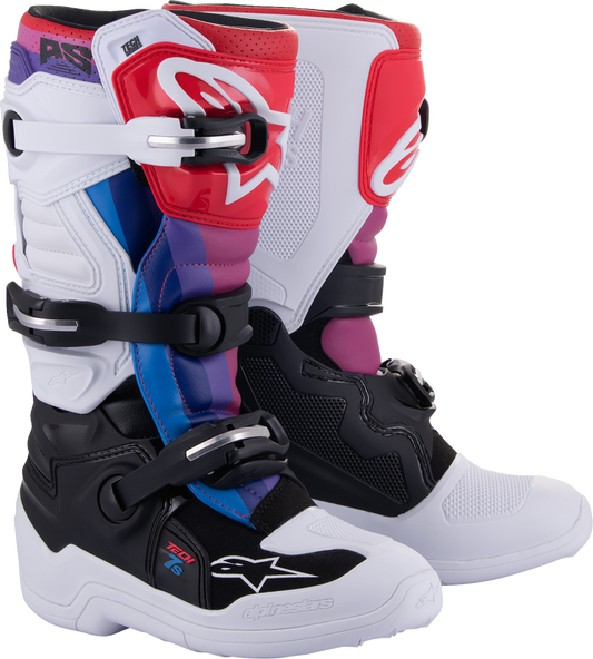 Botas ALPINESTARS Youth Tech 7S - Blanco/Negro/Arco iris - US 8 2015017-289-8 