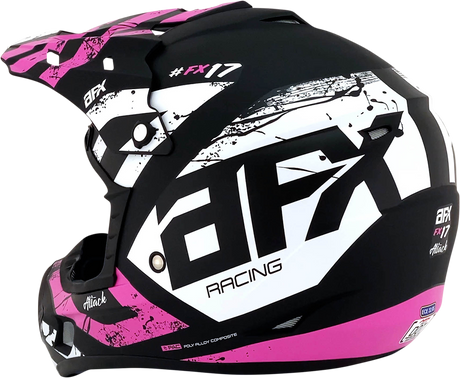 AFX FX-17 Helmet - Attack - Matte Black/Fuchsia - Large 0110-7169