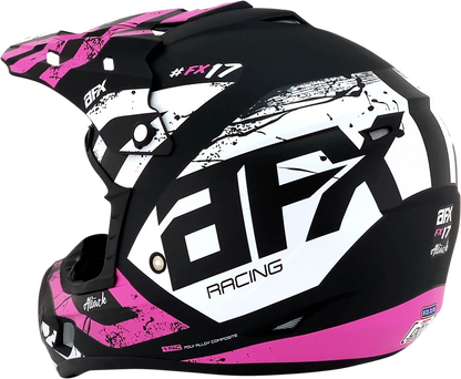 AFX FX-17 Helmet - Attack - Matte Black/Fuchsia - Small 0110-7167