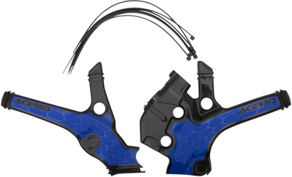 ACERBIS X-Grip Frame Guards - Black/Blue 2736381004
