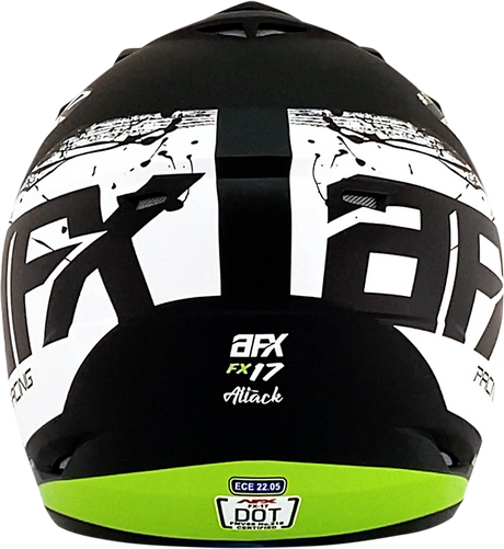 AFX FX-17 Helmet - Attack - Matte Black/Green - Medium 0110-7180