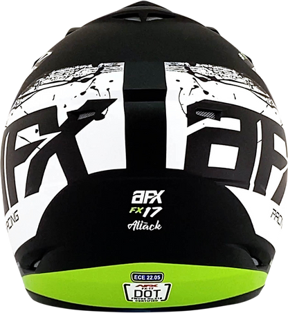 AFX FX-17 Helmet - Attack - Matte Black/Green - Large 0110-7181