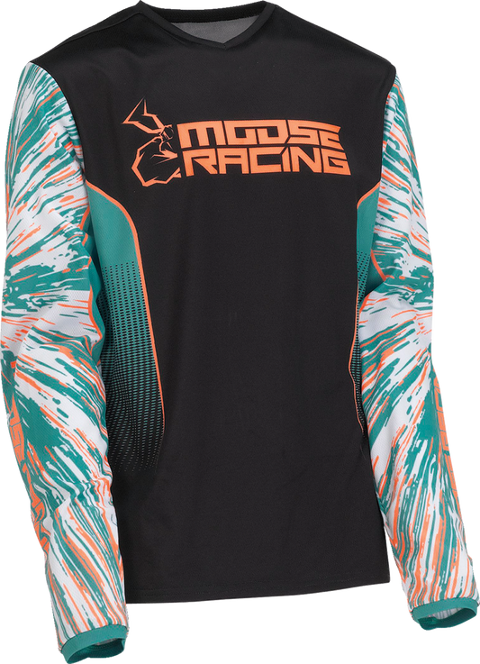 Camiseta juvenil MOOSE RACING Agroid - Verde azulado/Naranja/Negro - Mediana 2912-2253 