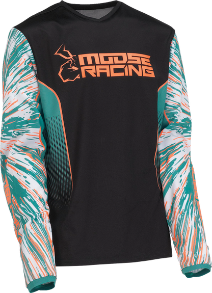 MOOSE RACING Youth Agroid Jersey - Teal/Orange/Black - Small 2912-2252