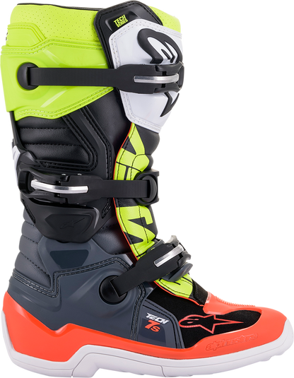 ALPINESTARS Youth Tech 7S Boots - Black/Gray/Red/White/Yellow - US 7 2015017-9058-7