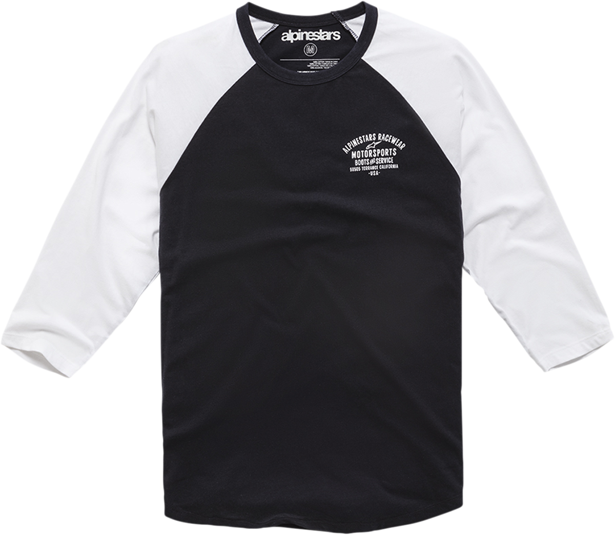 ALPINESTARS Booted Raglan T-Shirt - Black/White - Large 1210710041020L