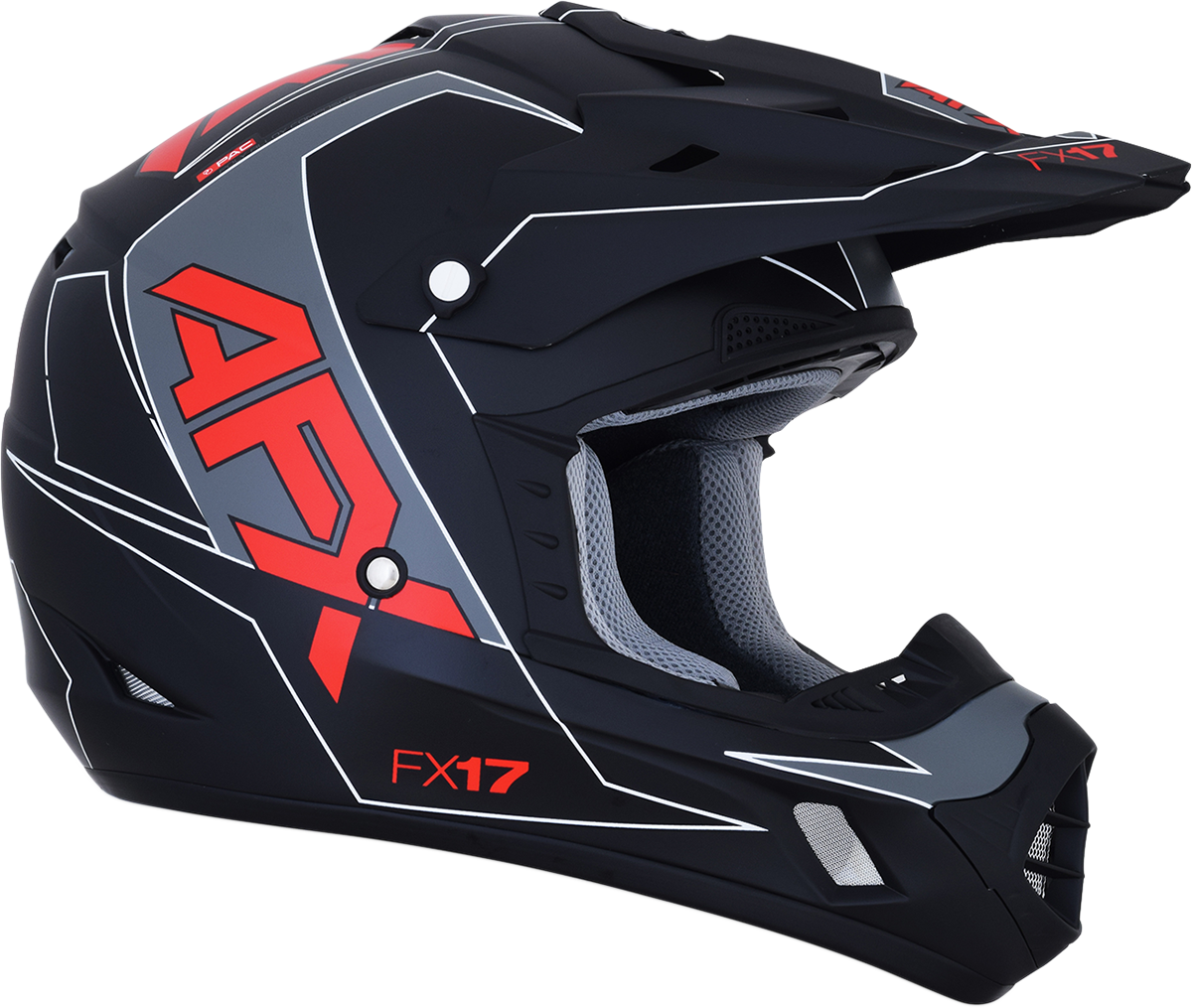 AFX FX-17 Helmet - Aced - Matte Black/Red - Medium 0110-6485