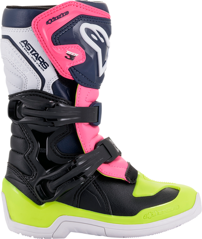 ALPINESTARS Youth Tech 3S Boots - Black/Blue/Pink - US 10 2014518-1176-10