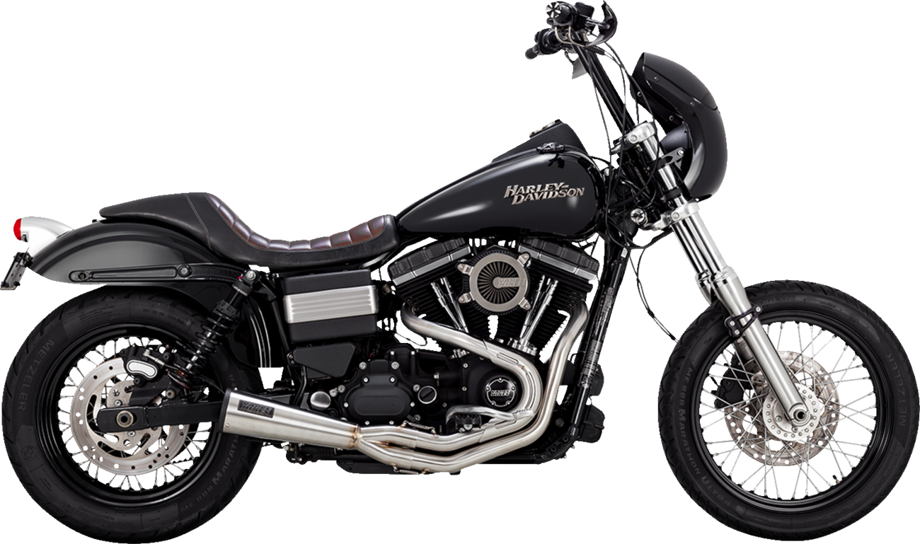 VANCE & HINES 2-into-1 Upsweep Exhaust System - Brushed - Stainless Steel 27325