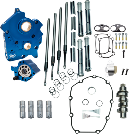 S&S CYCLE Cam Chest Kit with Plate M8 - Chain Drive - Water Cooled - 475 Cam - Chrome Pushrods 310-1000B