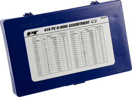 Surtido de juntas tóricas PERFORMANCE TOOL - Métrico - 419 piezas W5203 