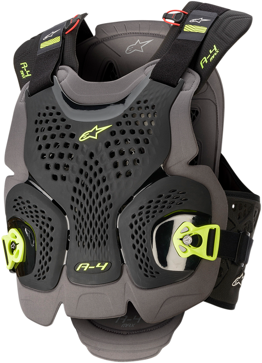 ALPINESTARS A-4 Max Chest Guard - Black/Anthracite/Yellow Fluo - XL/2XL 67015201155XL2X