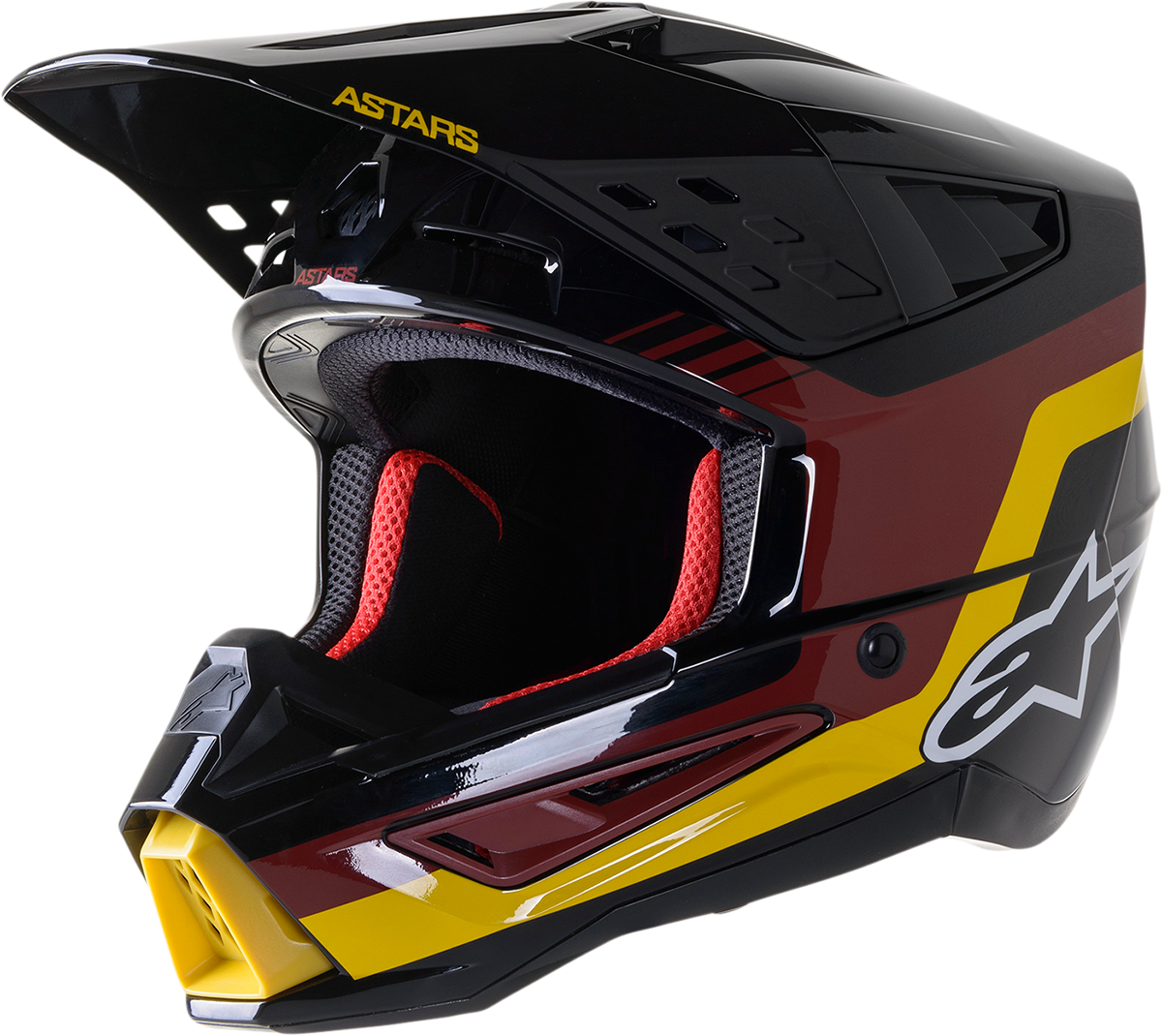 ALPINESTARS SM5 Helmet - Venture - Black/Bordeaux/Yellow/Glossy - XL 8305122-1358-XL