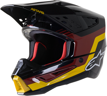 ALPINESTARS SM5 Helmet - Venture - Black/Bordeaux/Yellow/Glossy - 2XL 8305122-1358-2X