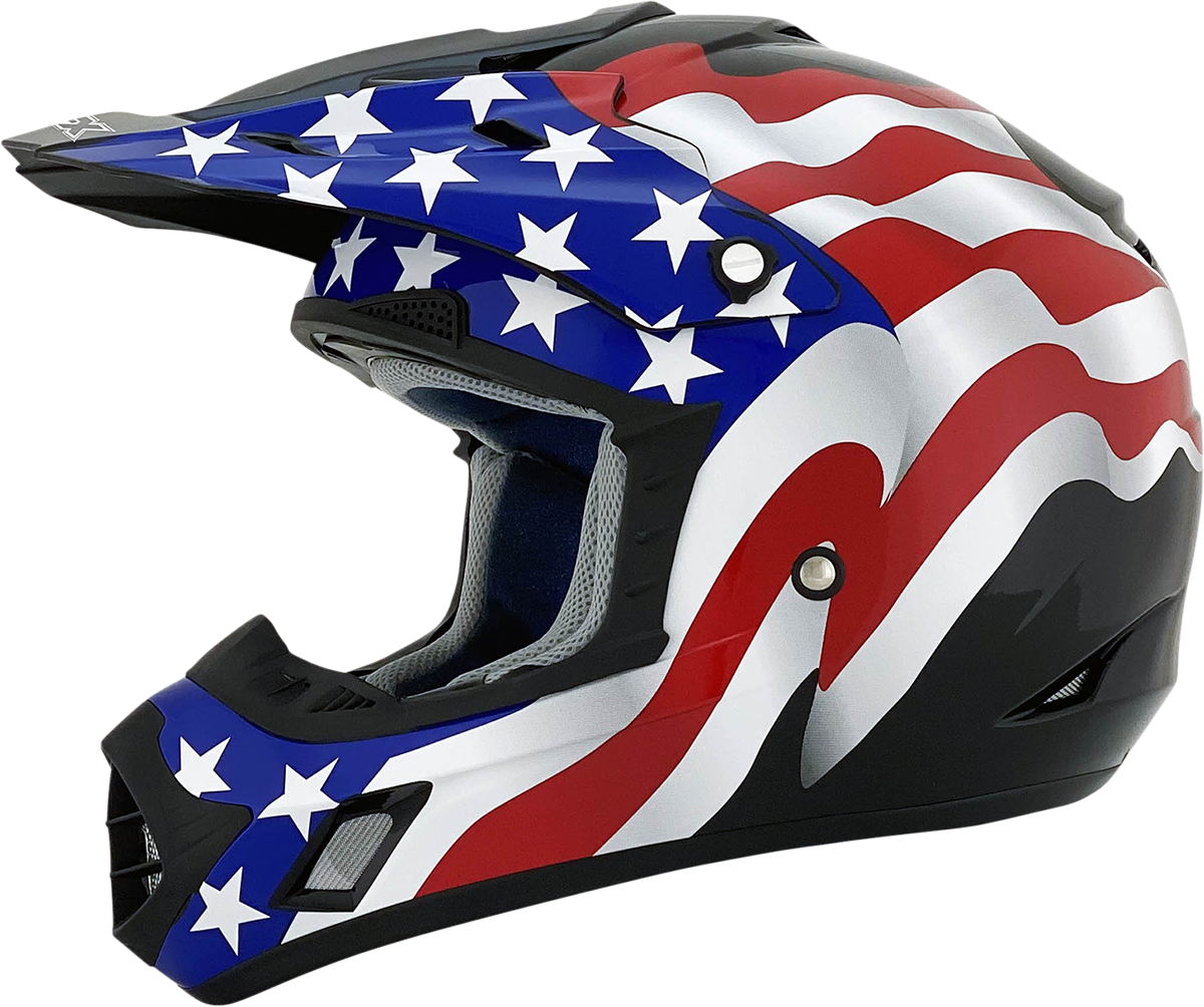 AFX FX-17 Helmet - Flag - Black - Large 0110-2371