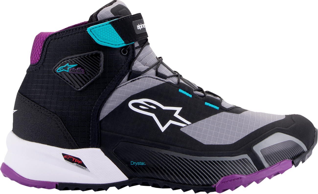 ALPINESTARS Stella CR-X Drystar® Shoes - Black/Gray/Teal/Purple - US 6 261152313706