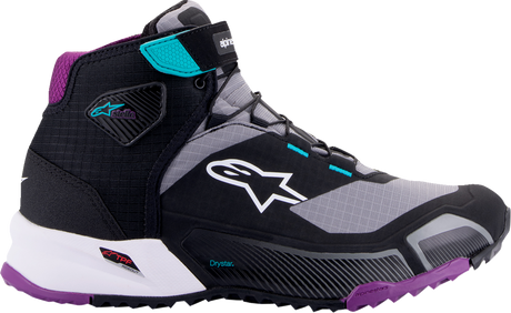 Zapatos ALPINESTARS Stella CR-X Drystar - Negro/Gris/Verde azulado/Púrpura - US 10.5 26115231370105 