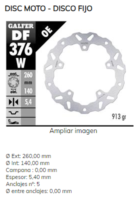 Galfer Wave Rotor Rear GSX 1300 R Hayabusa 2021 2024  G3 DF376W