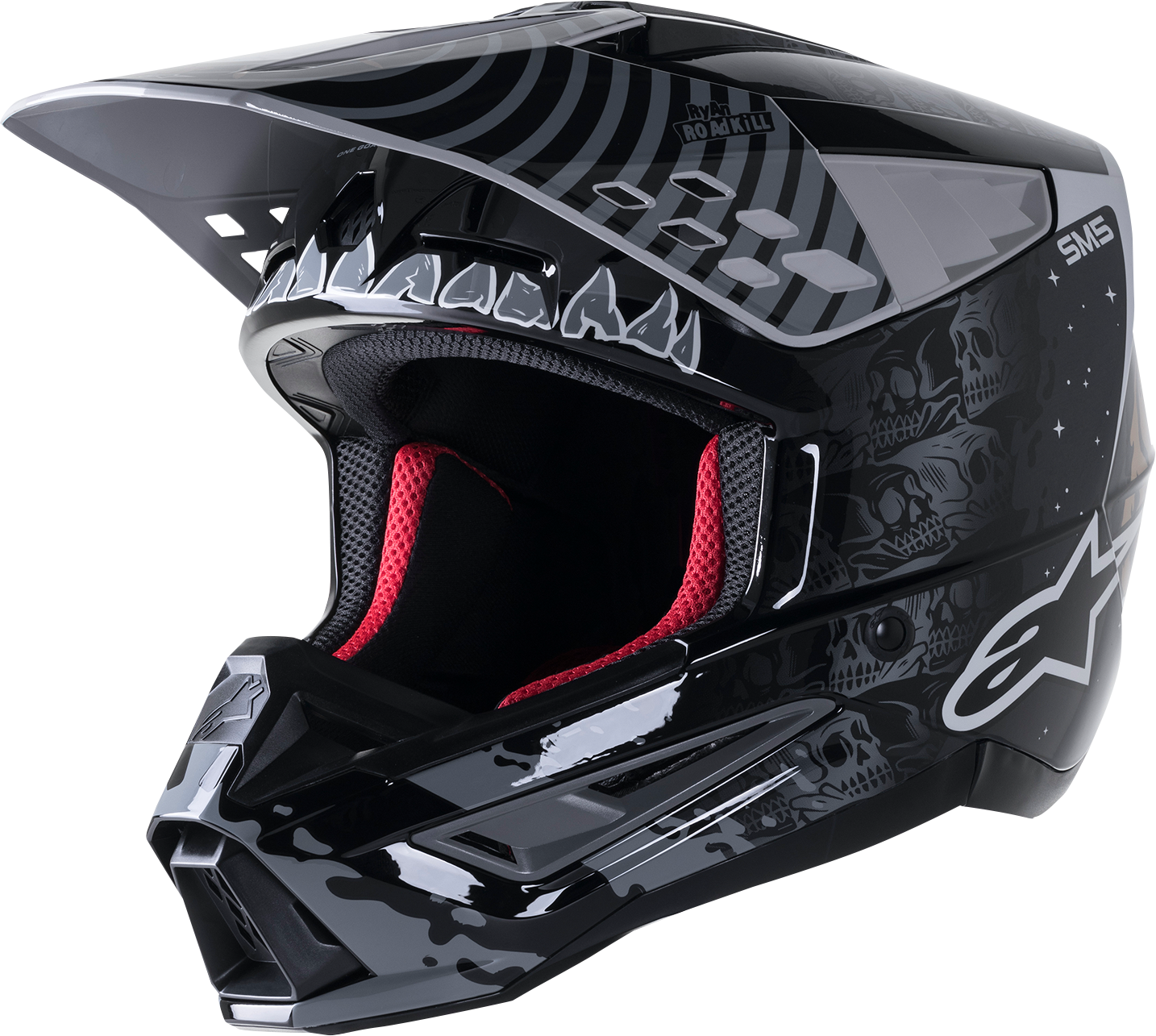 ALPINESTARS SM5 Helmet - Solar Flare - Gloss Black/Gray/Gold - Large 8305822-1959-LG