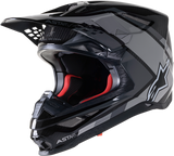 Casco ALPINESTARS Supertech M10 - Meta 2 - MIPS - Negro/Gris/Brillo - Mediano 8300422-1195-MD 