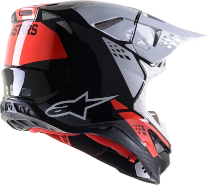 Casco ALPINESTARS Supertech M8 - Fábrica - Negro/Blanco/Rojo - Mediano 8302922-1233-MD