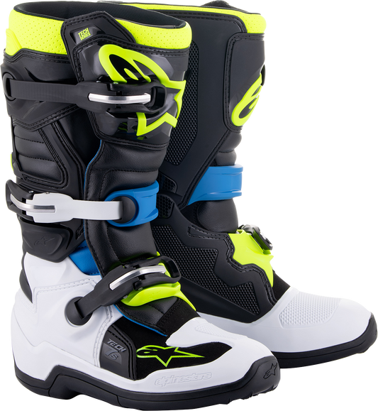 ALPINESTARS Youth Tech 7S Boots - Black/Blue/Yellow - US 6 2015017-1795-6