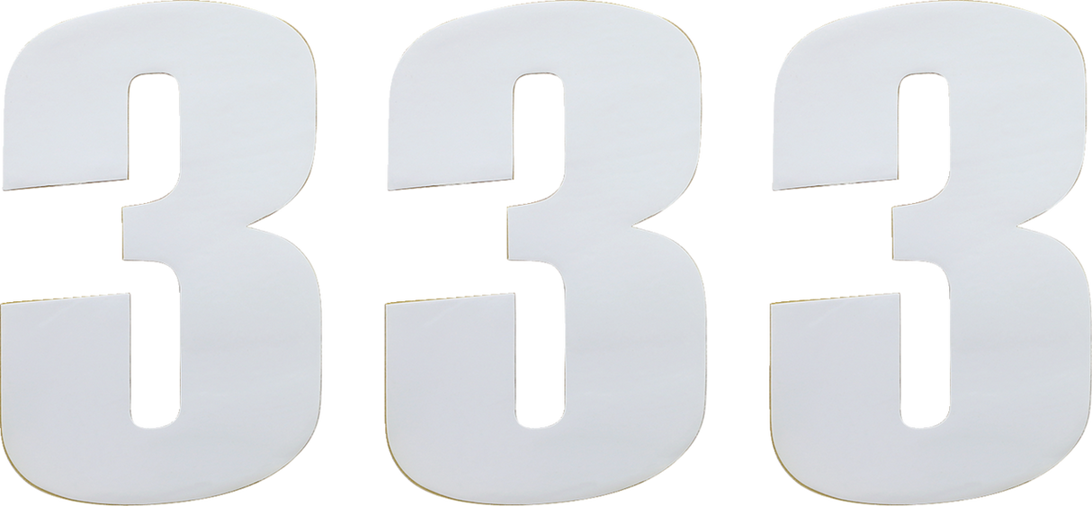 MOOSE RACING Race Number 3 - White - 6" 80103