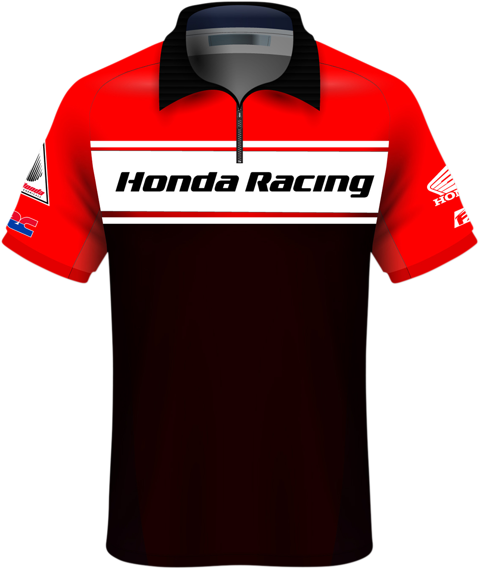 FACTORY EFFEX Honda Team Pit Shirt - Red/Black - Large 23-85304