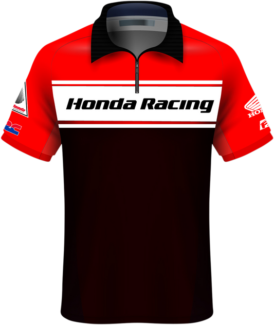 FACTORY EFFEX Honda Team Pit Shirt - Rojo/Negro - Grande 23-85304 